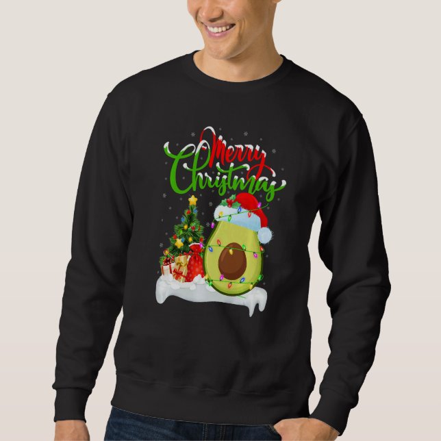 Avocado Fruit  Xmas Decorations Santa Avocado Chri Sweatshirt (Vorderseite)