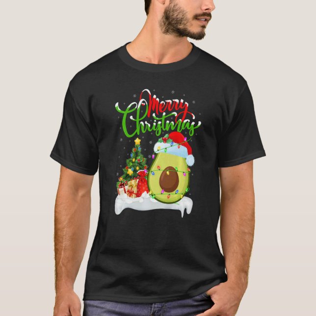 Avocado Fruit  Xmas Decorations Santa Avocado Chri T-Shirt (Vorderseite)