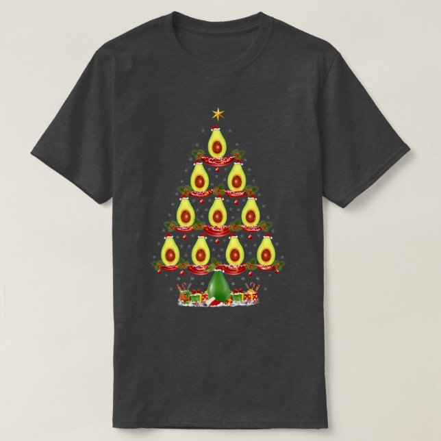 Avocado Fruit Xmas Tree Lighting Avocados Christma T-Shirt (Design vorne)