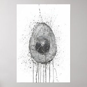 Avocado Gemüse Grau Poster