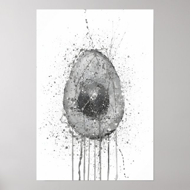 Avocado Gemüse Grau Poster (Vorne)