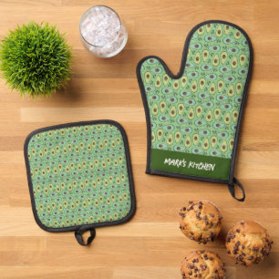 Avocado Gemüse Obst Koch Küche Ofenhandschuh & Topflappen-Set