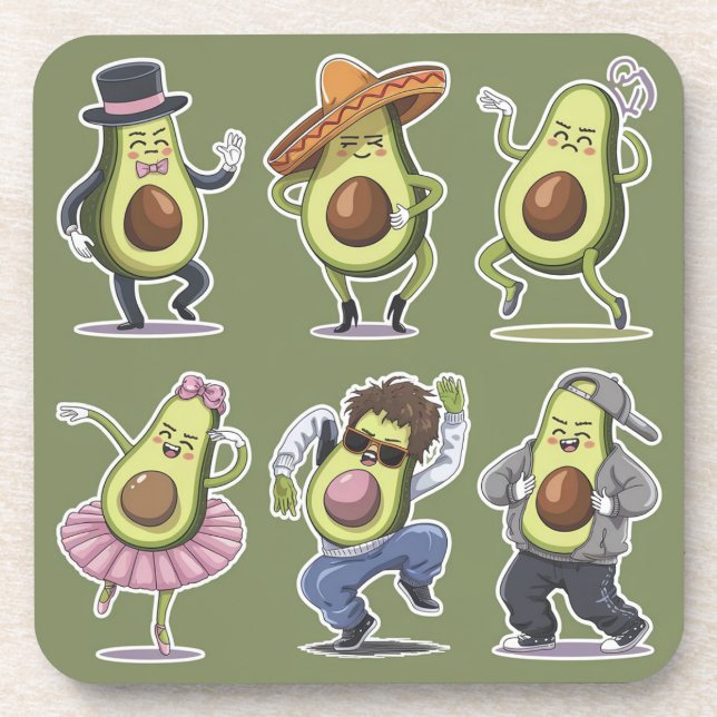 Avocado Getränkeuntersetzer (Vorderseite)