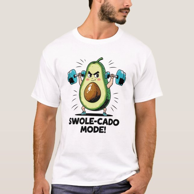 Avocado Gewichte T-Shirt (Vorderseite)