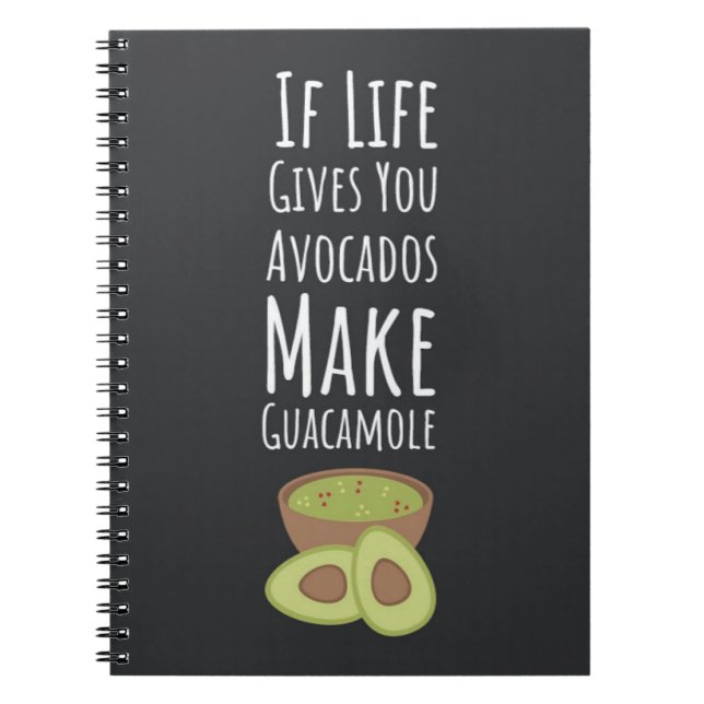 Avocado Gifts Guacamole Trendy Happy Fruit Vegan Notizblock (Vorderseite)