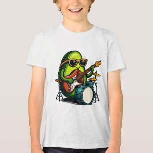 Avocado Gitarrist Art Cool Fruit Band Tri-Blend Shirt