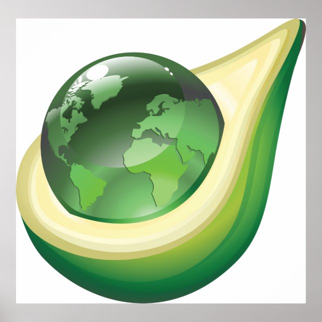 Avocado Globe Poster (Vorne)