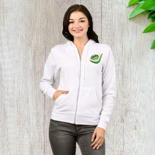 Avocado Globe Womens Full-Zip Hoodie