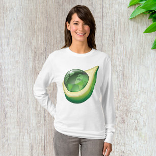 Avocado Globe Womens Long Sleeve T-Shirt