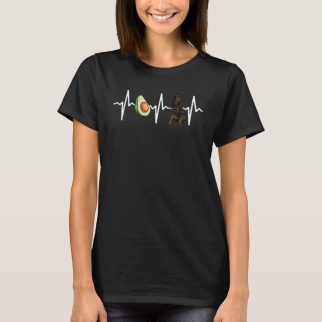 Avocado Gordon Setter Heartbeat Dog T-Shirt (Vorderseite)