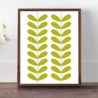 Avocado Green Blume Buds Mid Century Modern