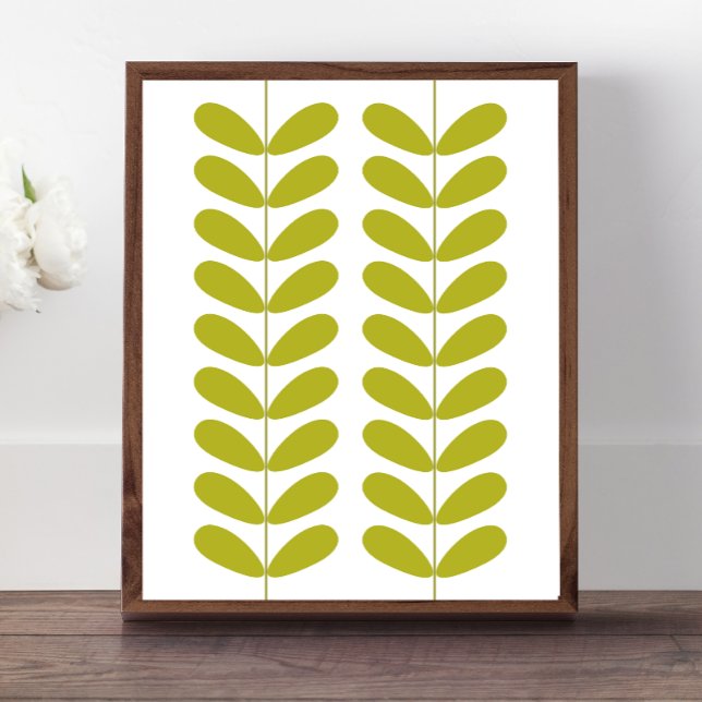 Avocado Green Blume Buds Mid Century Modern Poster (Von Creator hochgeladen)