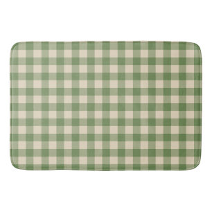 Avocado Green Cottagecore Gingham Karo Kariert Badematte