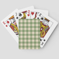 Avocado Green Cottagecore Gingham Karo Kariert Spielkarten