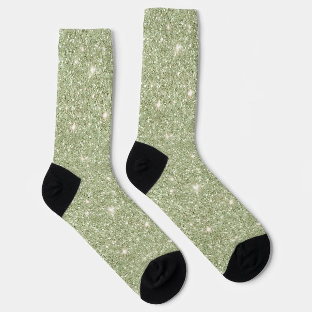 Avocado Green Glitter Socken (Rechts)