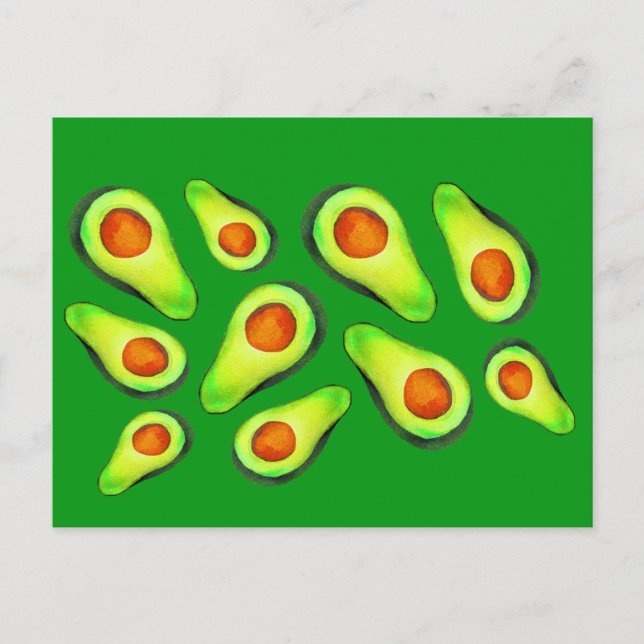 Avocado Green Health Frucht Feinschmecker Postkarte (Vorderseite)