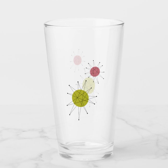 Avocado Green Pink Franciscan Sternexplosion Midja Glas (Vorderseite)