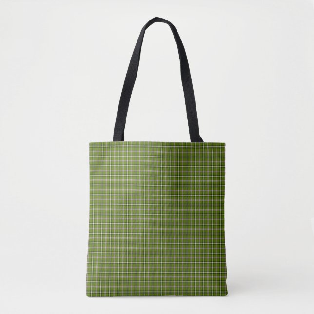 Avocado Green Plaid Windowpane Pattern Retro (Vorderseite)