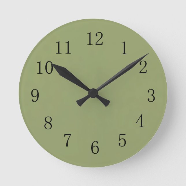 Avocado Green Wall Clock Runde Wanduhr (Vorderseite)