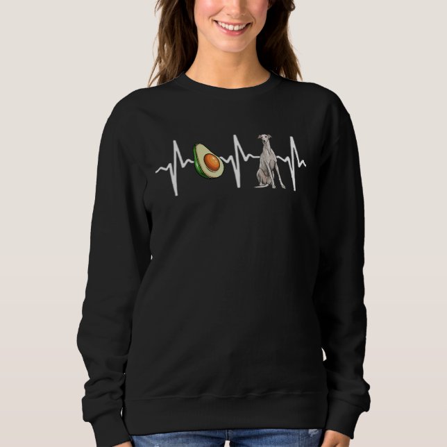 Avocado Greyhound Heartbeat Dog Sweatshirt (Vorderseite)