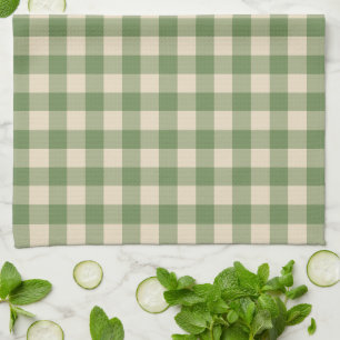 Avocado-Grün Cottagecore Gingham Karo Kariert Geschirrtuch
