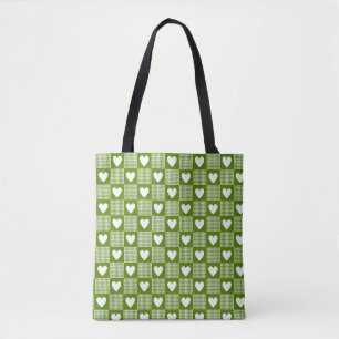 Avocado-Grün-Gingham-Herz-Kariert