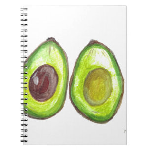 Avocado grüne Frucht gute Wasserfarbe vegane Veggi Notizblock