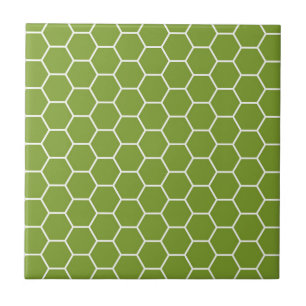 Avocado-grünes Bienenwaben-Hexagon-geometrisches Fliese