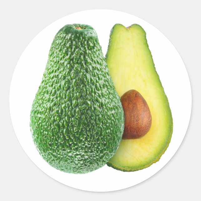 Avocado halbiert runder aufkleber (Vorderseite)