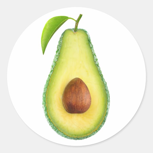 Avocado-Hälfte Runder Aufkleber (Vorderseite)