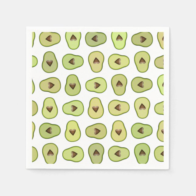 Avocado Heart Fruit Trendy Food Baby Dusche Party Serviette (Vorderseite)