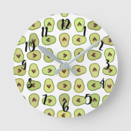 Avocado Heart Fruit Trendy Food Whimsical Cool Runde Wanduhr
