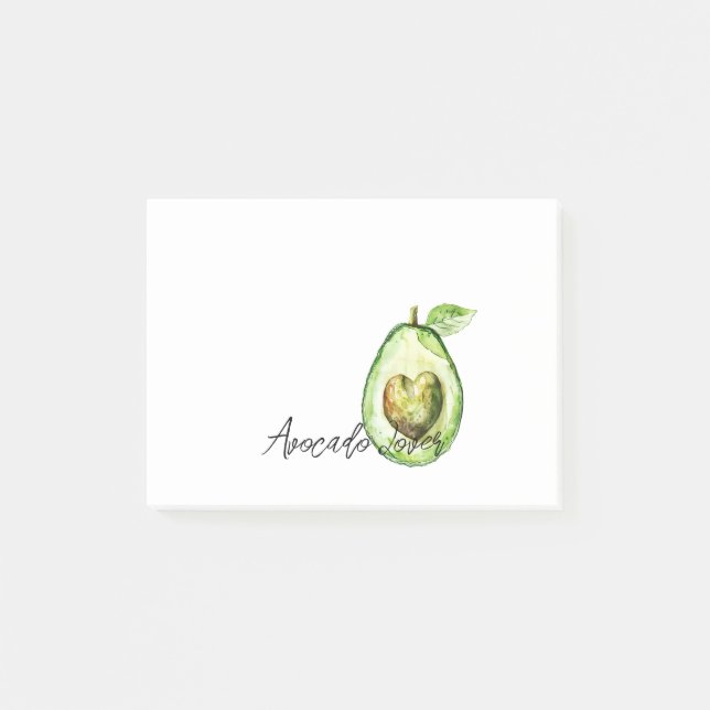 Avocado Heart Green Stripes Post-it Klebezettel (Vorderseite)