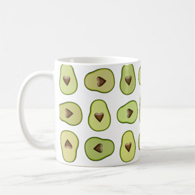 Avocado Heart Healthy Fruit Custom Kaffeetasse (Links)
