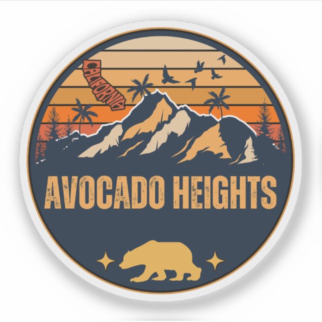 Avocado Heights, Kalifornien Aufkleber (Vorderseite)