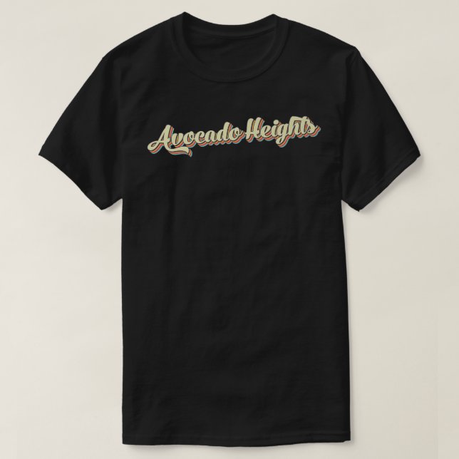 Avocado Heights TShirt Retro Art Baseball Schrifta (Design vorne)