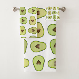 Avocado Herzgesundes Obst Lustiges Whimsical-Muste Badhandtuch Set