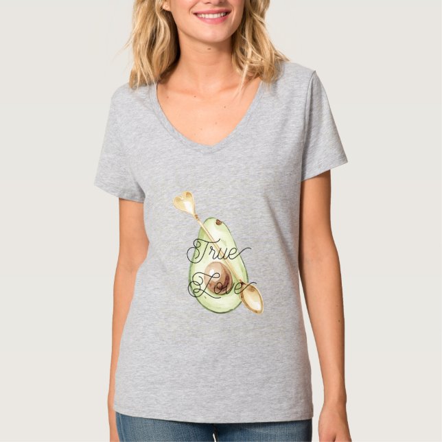 Avocado-Herzlöffel T-Shirt (Vorderseite)