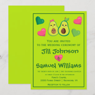 Avocado-Hipster-Hochzeit Einladung