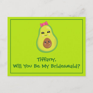 Avocado Hipster Werden Sie meine Bridesmaid Postkarte