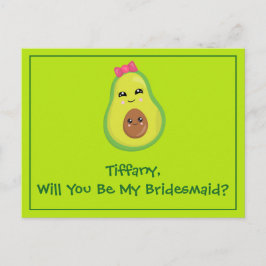 Avocado Hipster Werden Sie meine Bridesmaid Postkarte