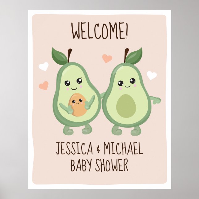 Avocado Holy Guacamole Baby Shower Poster (Vorne)