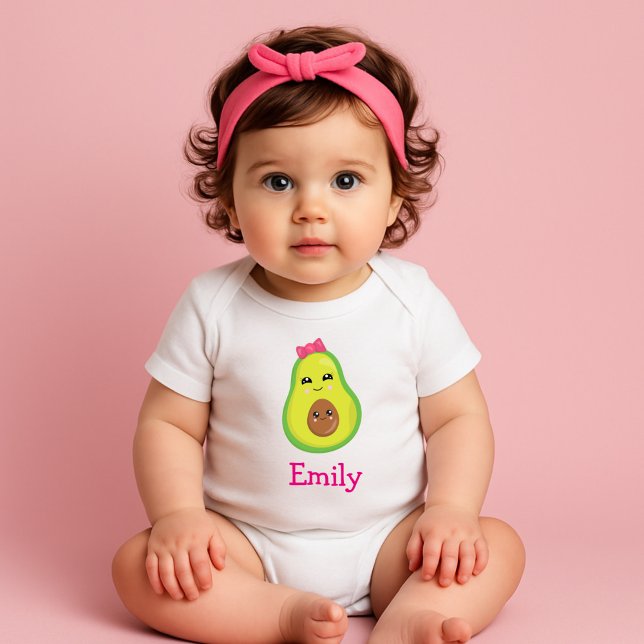 Avocado Hübsch Girl Pink Bow Baby Strampler (Von Creator hochgeladen)