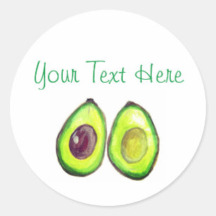 Avocado Humor Text Vegane Lebensmittel Gesunde Fru Runder Aufkleber