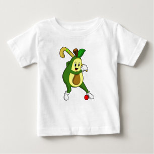 Avocado im Hockey mit Hockeyschläger Baby T-shirt