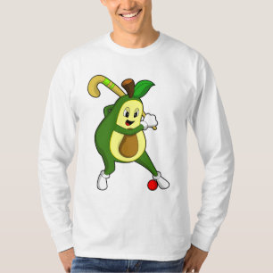 Avocado im Hockey mit Hockeyschläger T-Shirt