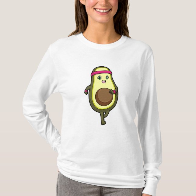 Avocado im Joggen mit Headband T-Shirt (Vorderseite)