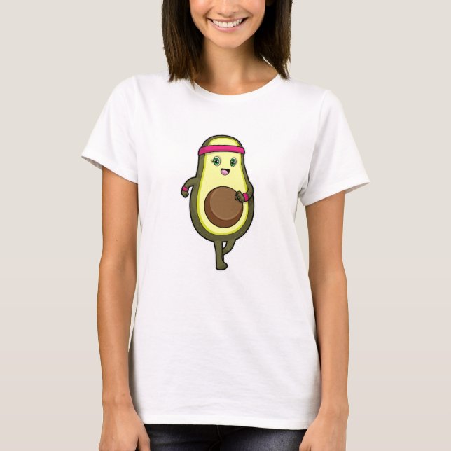 Avocado im Joggen mit Headband T-Shirt (Vorderseite)