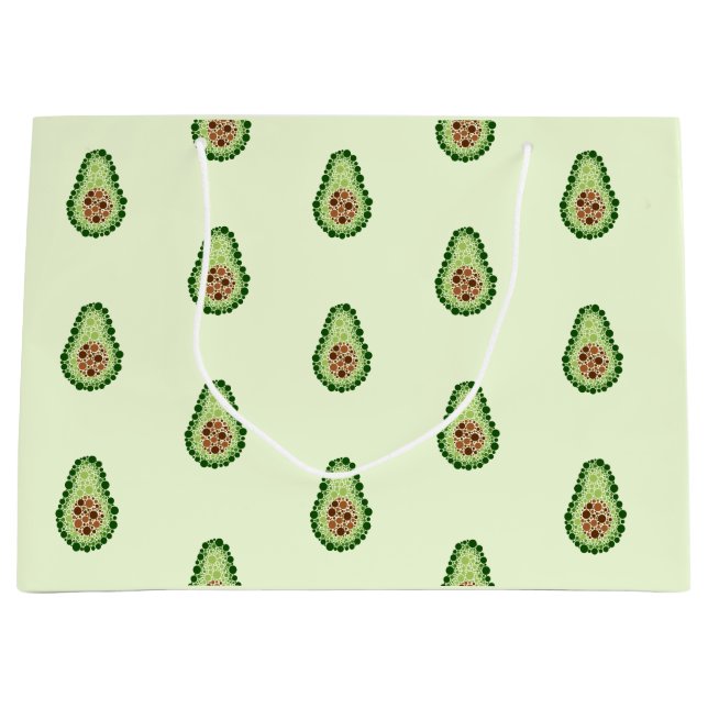 Avocado in Dots Große Geschenktüte (Vorderseite)