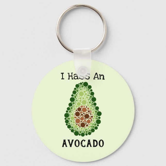 Avocado in Dots Schlüsselanhänger (Vorderseite)